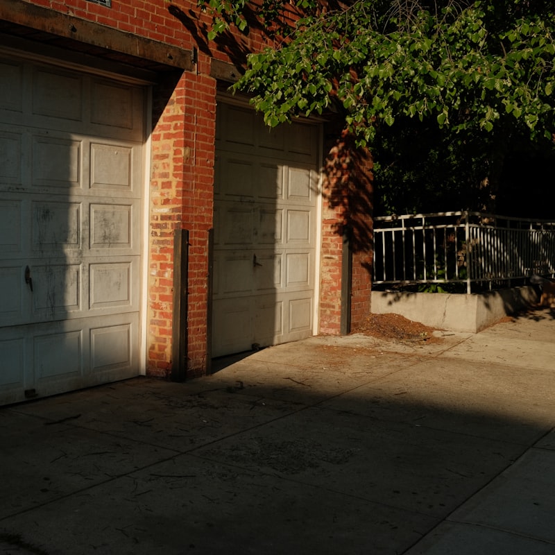 Garage doors and driveway cleaned back to bare concrete